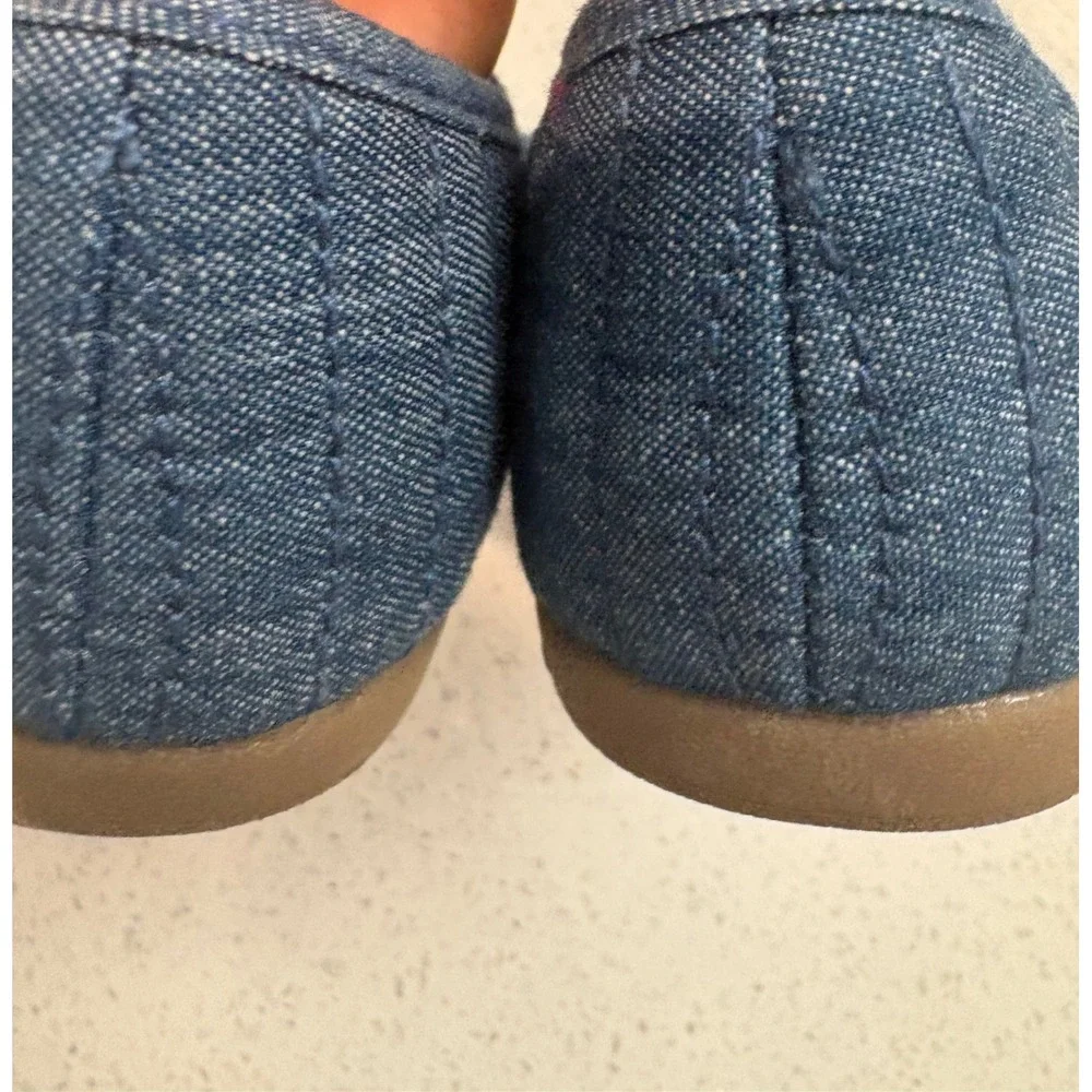 Old Navy Girls Toddler 8 Blue Denim Quilted Mary Jane Flats Shoes